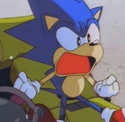 the screenshot from the sonic ova where he says shut up tails