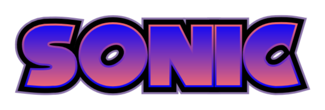 the sonic logo that says sonic but with a blue and red gradient